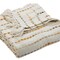 Edge Collections - 50" x 60" - White - Embroidered Kantha Cotton Throw for a Cozy, Artistic Look - 1 Piece